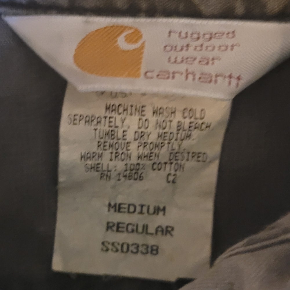 CARHARTT Mineral Wash Button-Front Shirt, EUC, M, Grayish Black w/Denim Feel - Picture 3 of 8